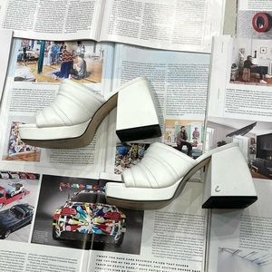 Circus NY by Sam Edelman Marlie white chunky heeled mule sandals